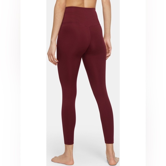 Nike | NWT Women's Yoga 7/8 Lurex Tights Dark Beetroot - Picture 2 of 11